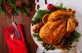 Ave rellena asada a la sidra.