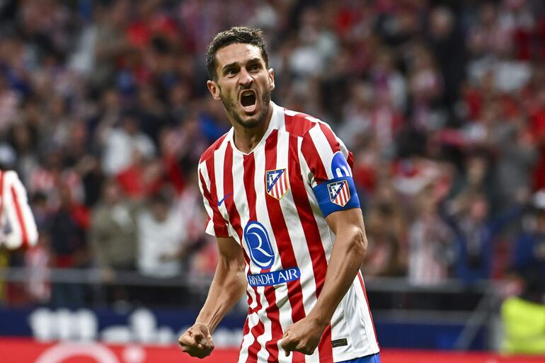 El centrocampista del Atlético de Madrid 'Koke' Resurrección durante el partido de la jornada 32 de LaLiga entre Atlético de Madrid y Athletic Club Bilbao, este sábado en el estadio Riyadh Air Metropolitano de Madrid.
