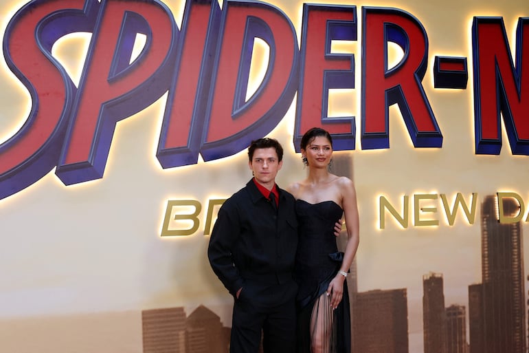 Tom Holland y Zendaya en una de las primeras presentaciones de la nueva película de "Spider-Man".