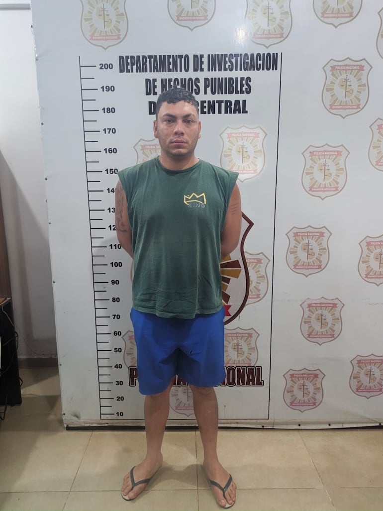 Aníbal Rodrigo Méndez Vera, presunto ladrón de herramientas detenido esta mañana en la zona de Calleí, San Lorenzo.