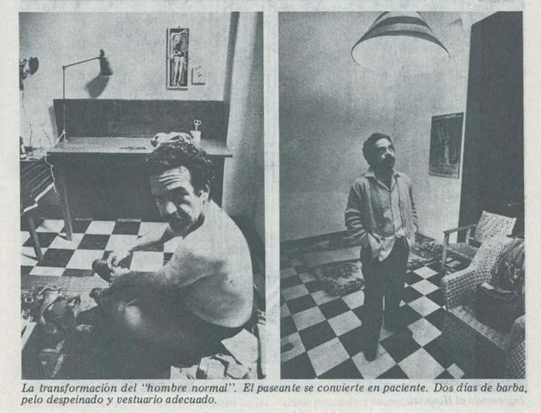 Preparativos para hacerse pasar por loco y ser internado en el manicomio.