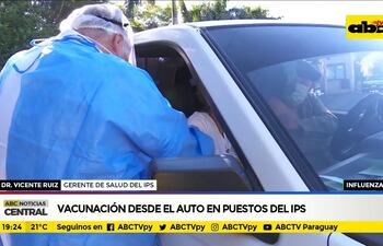 Vacunación desde el auto en puestos de IPS