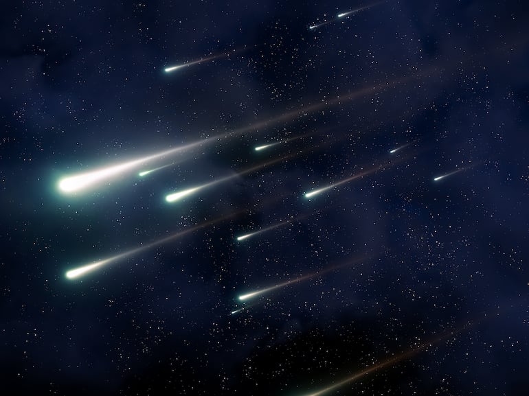 Concepto de lluvia de asteroides.