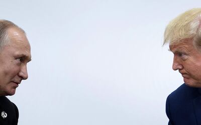 Imagen de archivo: el presidente ruso, Vladímir Putin (izq) y el presidente estadounidense, Donald Trump. 