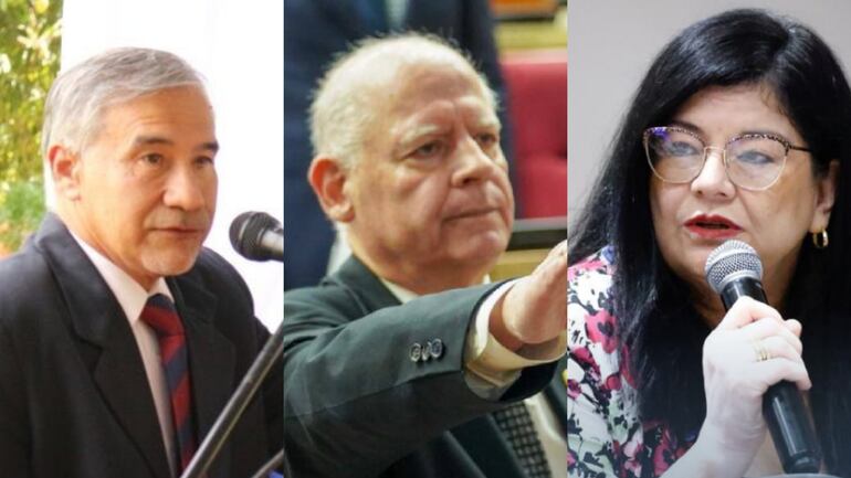 Manuel Ramírez, Candia Luis María Benítez Riera y Carolina Llanes, miembros de la Sala Penal de la Corte Suprema.