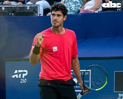 Adolfo Daniel Vallejo Álvarez (22 años) festeja su paso a la segunda ronda del torneo de Winston-Salem.