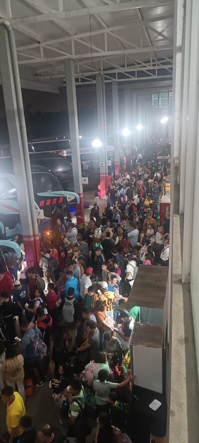 Así se presentaba en la mañana de este Miércoles Santo la Estación de Buses de Asunción.