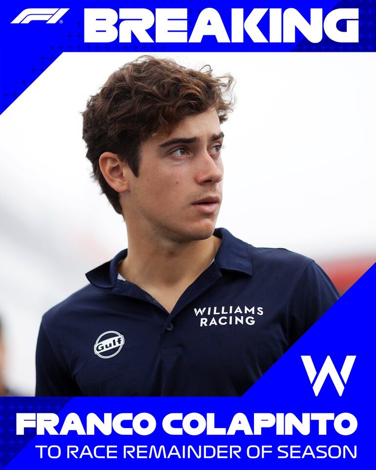 El anuncio de Franco Colapinto en Williams Racing.