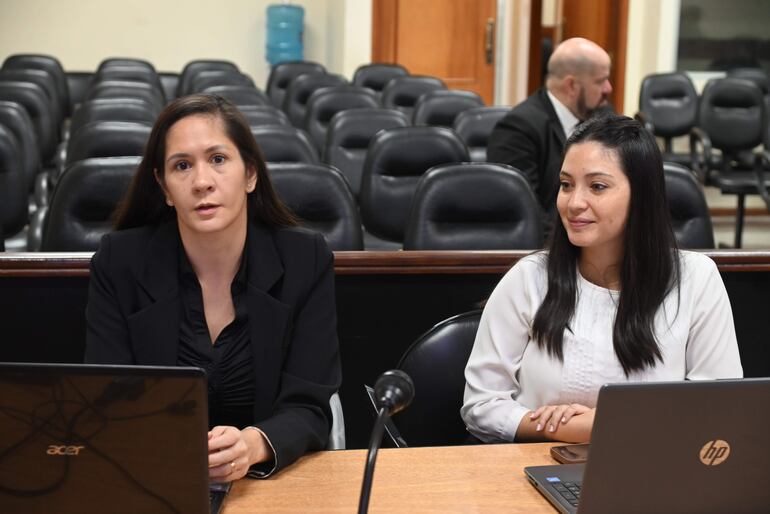 Fiscal Verónica Valdez durante la audiencia.