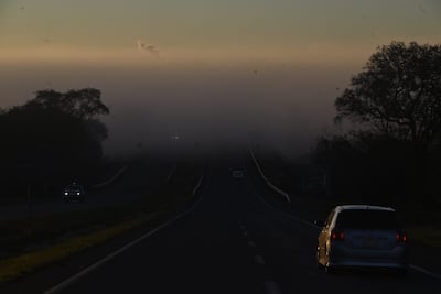 amanecer sol neblina calor frio