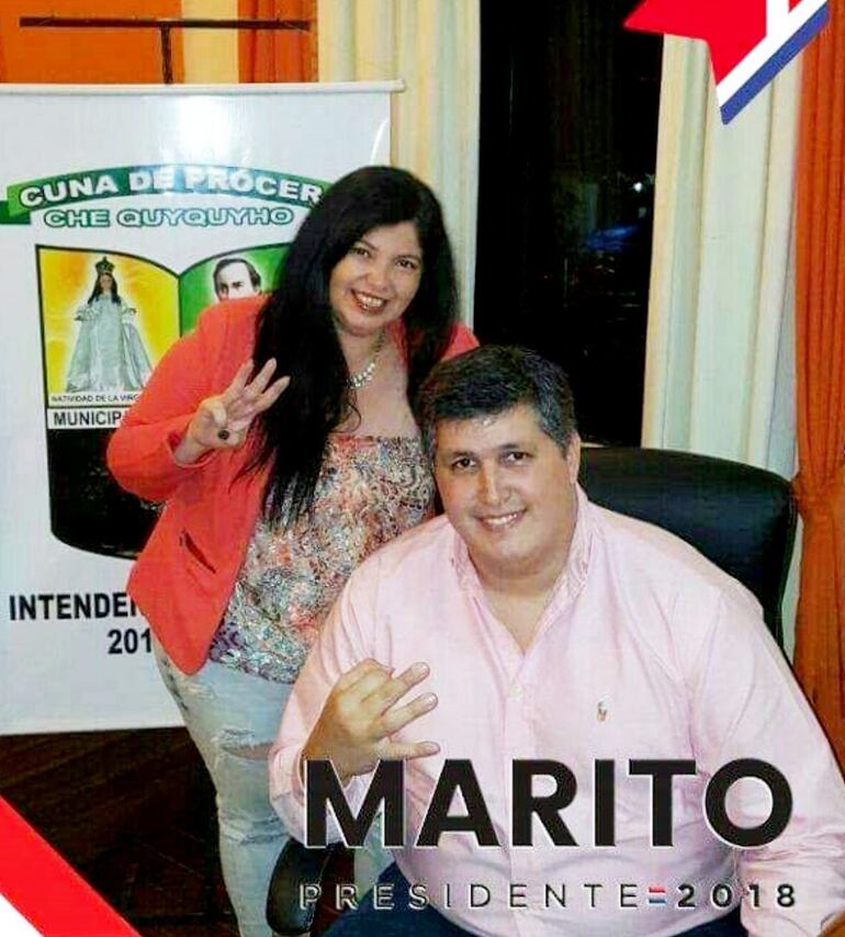 Sylvia Samaniego, junto al diputado -ahora cartista- Esteban Samaniego.