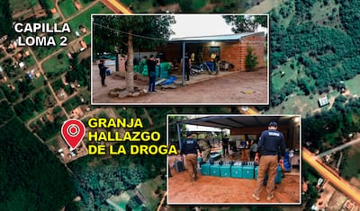 Ubicación de la granja de la esposa de Fernando Balbuena, ubicada en la urbanización Capilla Loma 2 de Eusebio Ayala, departamento de Cordillera, intervenida durante la operación contra el narcotráfico Navis (2022).