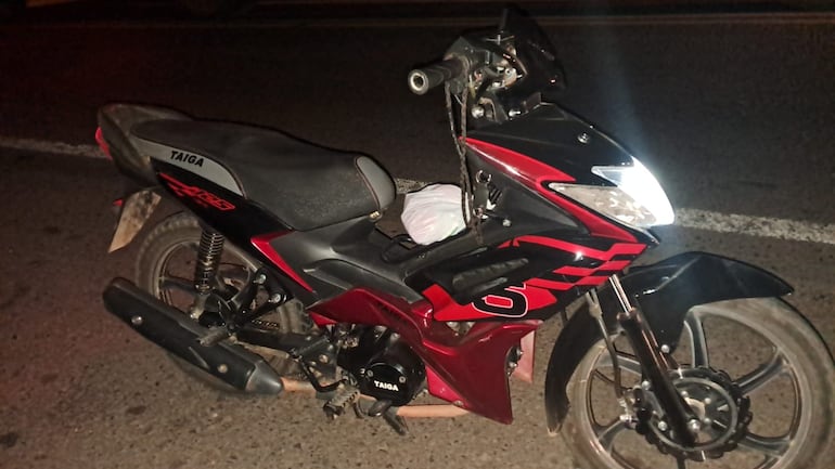 Motocicleta involucrada en el accidente.