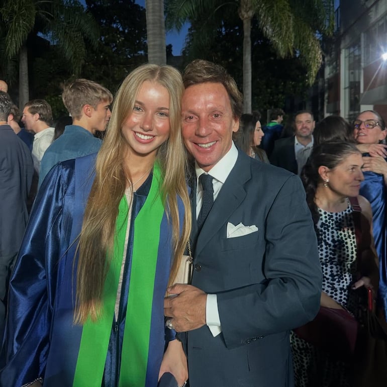 Taína con su papá Alejandro Gravier. (Instagram/Valeria Mazza)