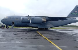 En la fecha llegó al país el C17 de la Fuerza Aérea de EE.UU.