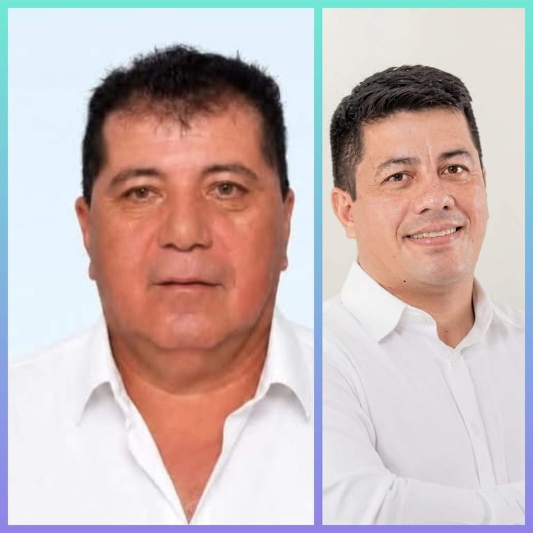 Los candidatos liberales Rubén Galeano e Ygnacio Ojeda, reelectos como concejales en las elecciones municipales del domingo último.