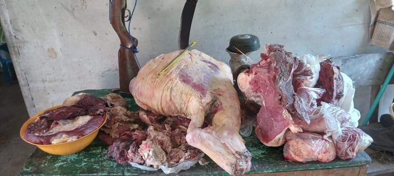 Una gran cantidad de carne vacuna producto del abigeato se pudo recuperar en los numerosos procedimientos realizados en la zona