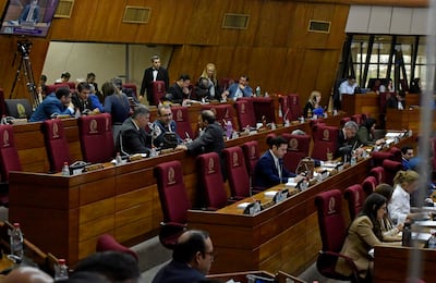 Sesión de la cámara de diputados en el congreso de la nación.