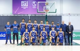 Plantel del Deportivo Amambay que está cumpliendo su mejor campaña en la Liga Nacional de Básquetbol, metiéndose entre los cuatro mejores del Clausura.