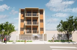Proyecto del edificio a construirse en la ciudad de Luque, a cargo del MUVH para gente de ingresos medios.
