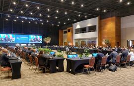 Sesión especial de ayer de Gafilat que se realizó en el Centro de Convenciones de la Conmebol.