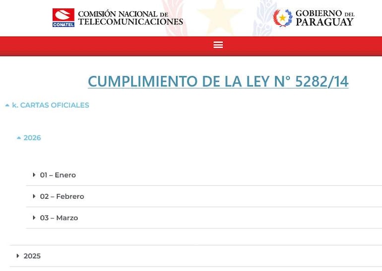 Documento oficial de la Comisión Nacional de Telecomunicaciones sobre el cumplimiento de la ley de telecomunicaciones.