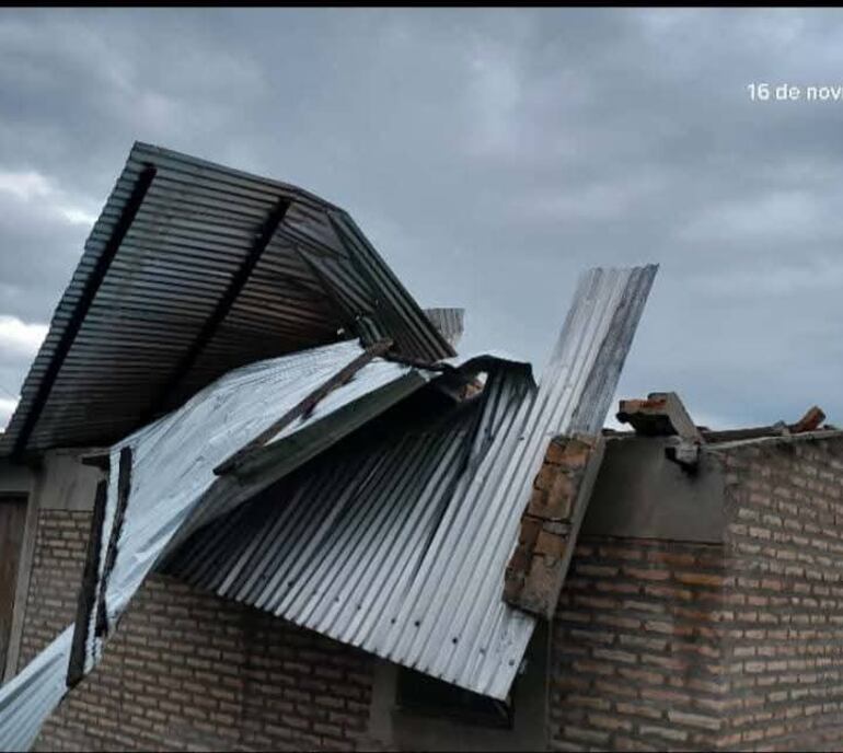 En estas condiciones quedó una de las viviendas afectadas por el temporal.