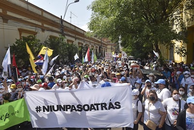 Manifestación de funcionarios.
