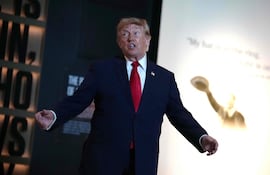 El presidente de Estados Unidos, Donald Trump, durante un acto público en Medora, Dakota del Norte.