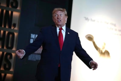 El presidente de Estados Unidos, Donald Trump, durante un acto público en Medora, Dakota del Norte.