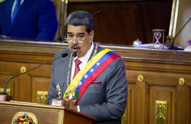 El presidente venezolano, Nicolás Maduro, ante la Asamblea Nacional (AN, Parlamento).