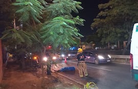 Fatal accidente sobre la Avda. Madame Lynch involucra a un camión de gran porte y un motociclista