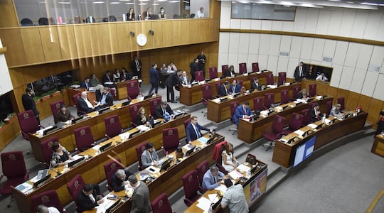 Aspecto de una de las sesiones de la Cámara de Senadores que ayer aprobó los pedidos de informe al BCP y al IPS.