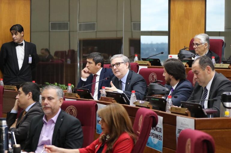 Vista de los senadores opositores en la Cámara Alta. Foto de Prensa Senado.