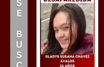 Gladys Susana Chávez Ávalos (16), desaparecida en la ciudad de Vaquería.