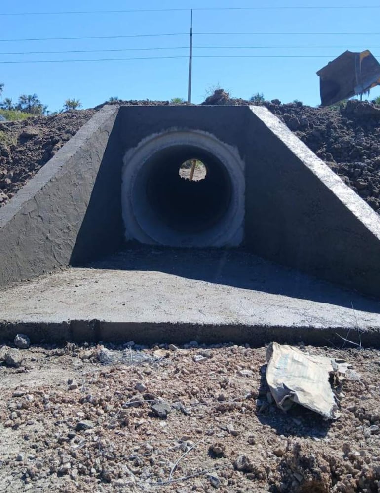 Estructura de alcantarilla en caminos del Alto Paraguay