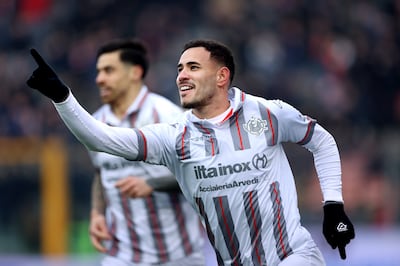 El delantero paraguayo, Arnaldo Antonio Sanabria Ayala (29 años), celebra su primer gol con la camiseta del Cremonese. (Foto: U.S. Cremonese)
