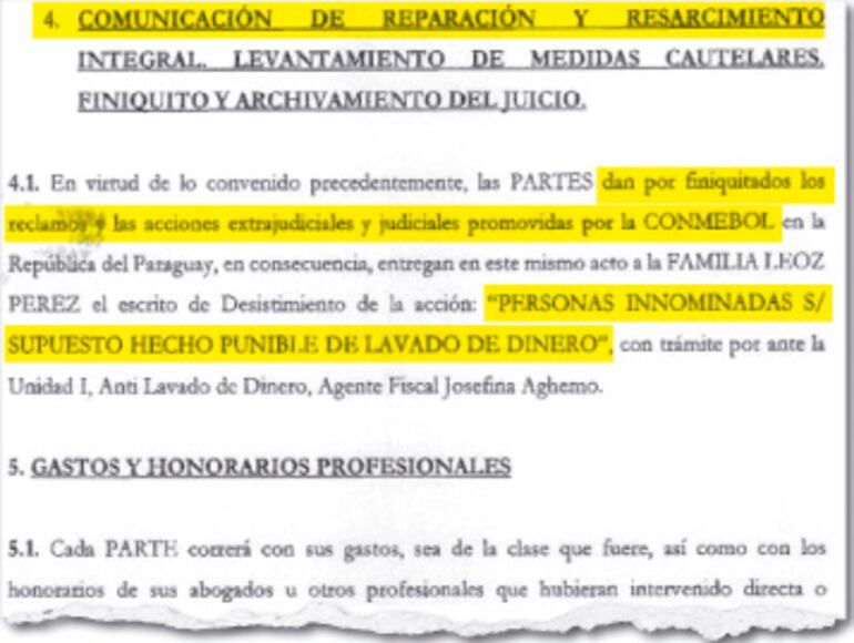 La Conmebol se comprometió a comunicar y desistir de la primera denuncia penal ante la Fiscalía.