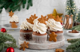 Cupcake navideño de jengibre.