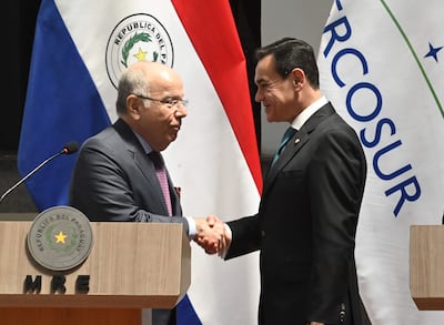 El canciller del Brasil, Mauro Vieira y su homólogo paraguayo Rubén Ramírez Lezcano (Paraguay).
Arcenio Acuña, ABC Color.