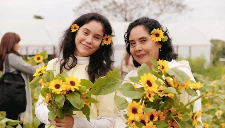 Con alegría, las familias disfrutan del lugar y aprovechan para capturar fotografías entre las flores.