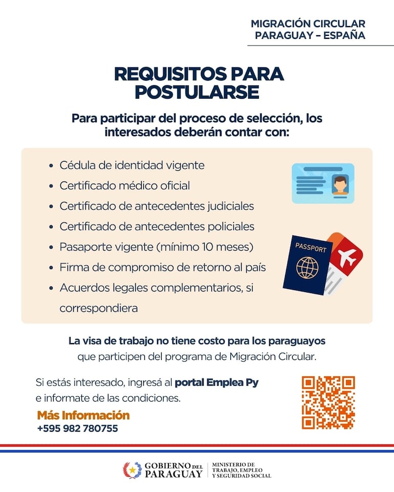 El Gobierno Nacional impulsa la migración de trabajadores paraguayos para recolectar fruta en España.