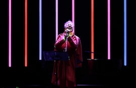 Fito Páez, en un momento de su presentación gratuita en el Zócalo de la Ciudad de México.