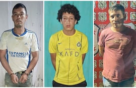 Darío Aguilar Saucedo, Venancio Trinidad González Salinas, Juan Alberto Rodas García y Eleno Fonseca Lezcano, capturados por el asalto fatal en Paso Yobái.