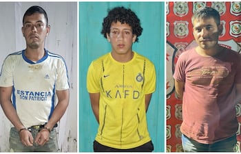 Darío Aguilar Saucedo, Venancio Trinidad González Salinas, Juan Alberto Rodas García y Eleno Fonseca Lezcano, capturados por el asalto fatal en Paso Yobái.