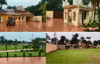 Imagenes de la lujosa vivienda de Miguel Ángel Servin, alias Miguel Celular, que afronta desde hoy la audiencia preliminar en una causa por lavado de dinero y asociación criminal, conocida como el caso Belia.