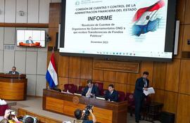 Presentación del informe de la Comisión de Cuentas y Control del Senado sobre las Ongs. y el dinero público que reciben y rinden. (Foto: Prensa Senado)