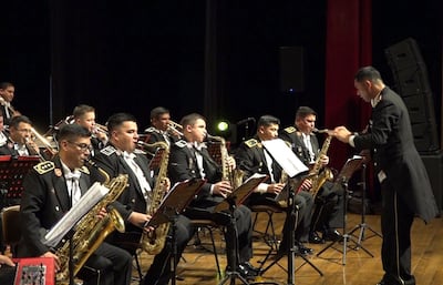 La Jazz Band de la Policía Nacional, bajo la dirección de Óscar Barreto.