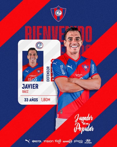 Cristian Javier Báez, nuevo jugador de Cerro Porteño.