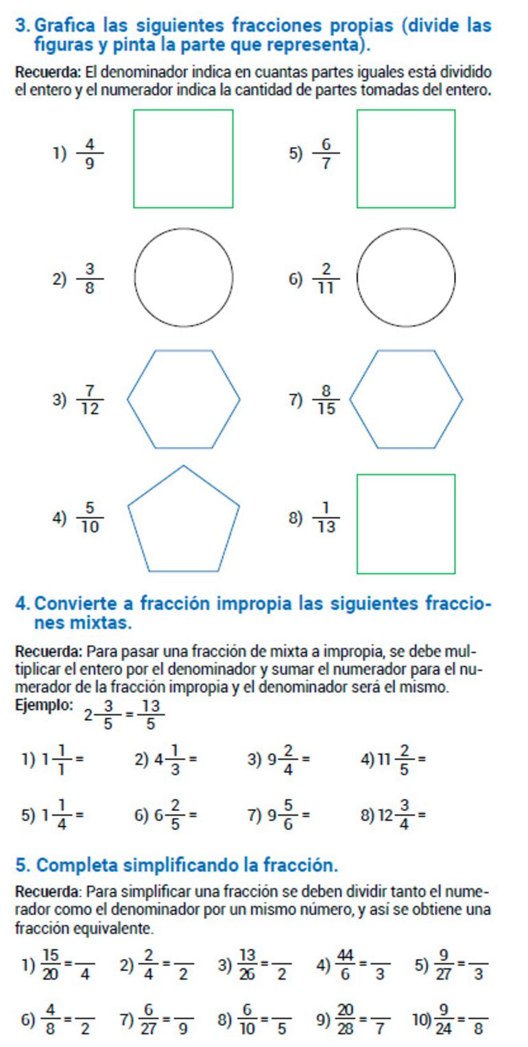 Retroalimentación sobre las fracciones